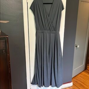 HALARA Gray Wrap Pleated Jumpsuit Wedding Guest